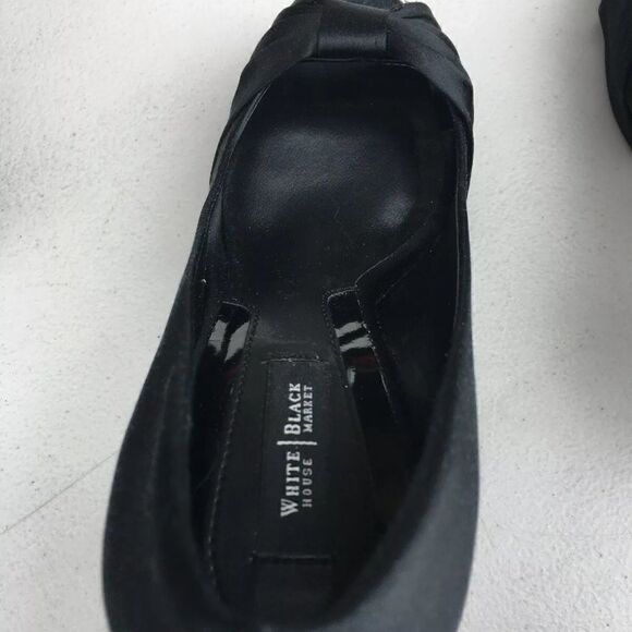 WHITE HOUSE BLACK MARKET Satin Peep Toe Platform Front High Heels 7.5 - Picture 4 of 6